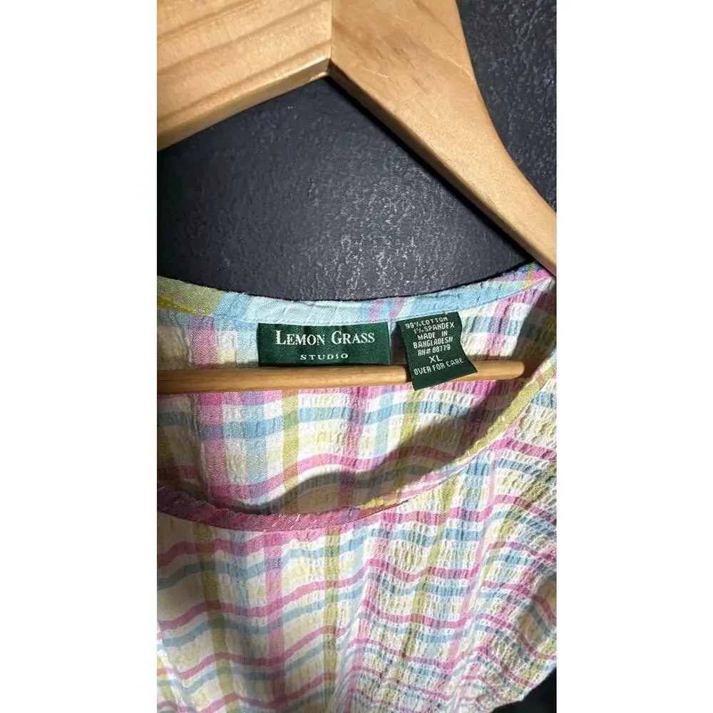 Lemon Grass Studio Sleeveless Plaid Top - Picture 2 of 5
